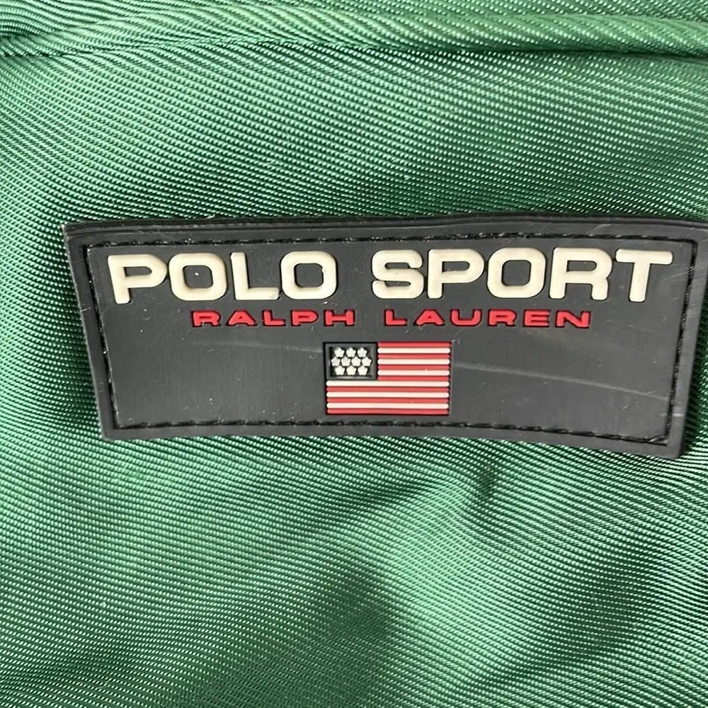 Vtg POLO SPORT Ralph Lauren RARE Kelly Green backpack drawstring y2k sporty 90s